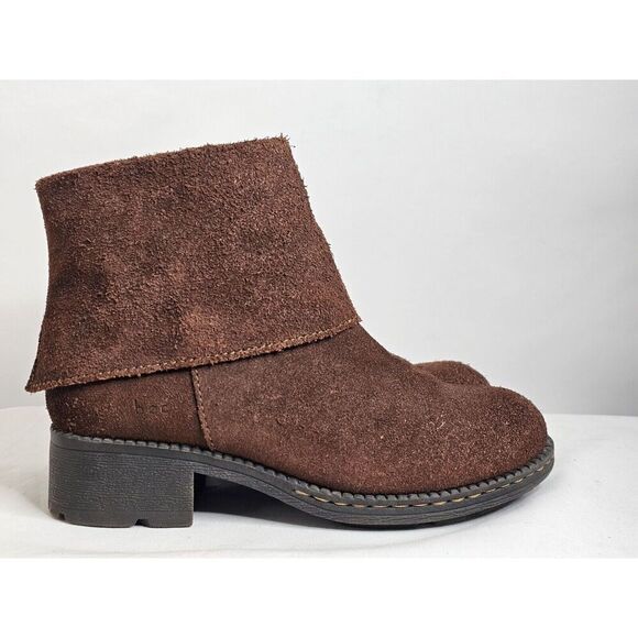 Born Concept Ankle Boots Booties Shoes Womens Size 6 Brown leather, Suede Zip Up - Picture 1 of 10